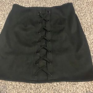 Black suede skirt
